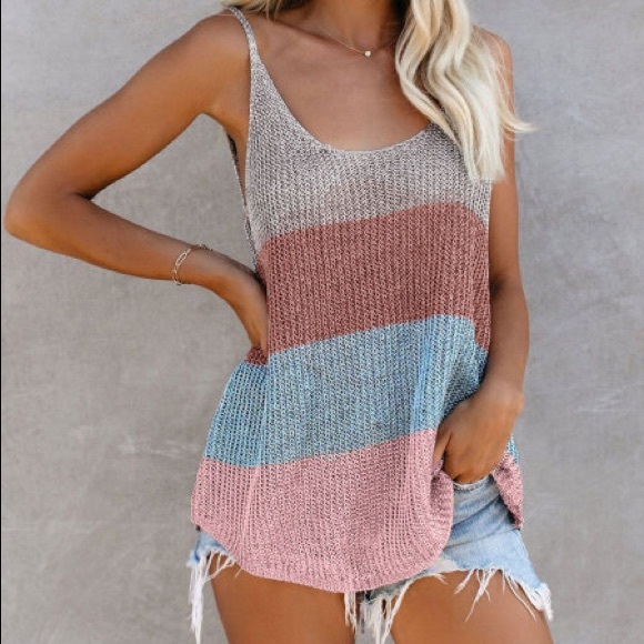 HostPick / Multicolor Knitted Tank Top - Picture 4 of 4